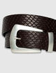 Ceinture large marron cuir embossé effet python Femme-2 Ceinture large marron cuir embossé effet python Femme-2
