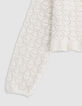 Cardigan champagne tricot ajouré lurex fille-6
