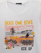 Mädchen-T-Shirt, Biobaumwolle, Motiv Sonnenuntergang, Ecru-3