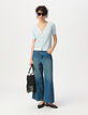 Blue fine knit back/front reversible cardigan-1