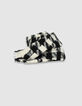 Echarpe noire motif pied-de-poule Femme-4 Echarpe noire motif pied-de-poule Femme-4
