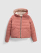 Doudoune r&eacute;versible &eacute;crue ou terracotta fille-7