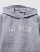 Pull à capuche gris maille à message fille-2