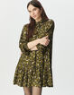 Khaki weites Damenkleid mit Leo-Fleckenprint-2