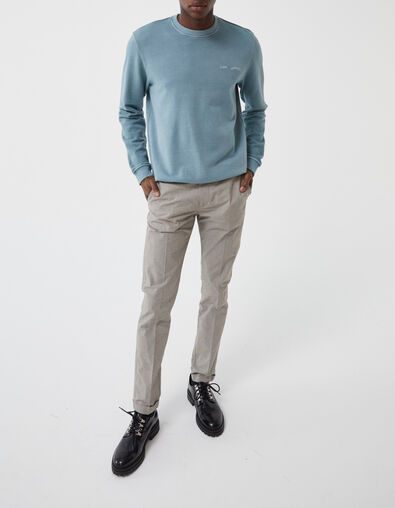 Pantalones SLIM beige falso liso cuadros Hombre - IKKS