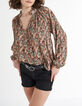 Plissée-Bluse mit Pflanzen-Print in Copper I.Code-2