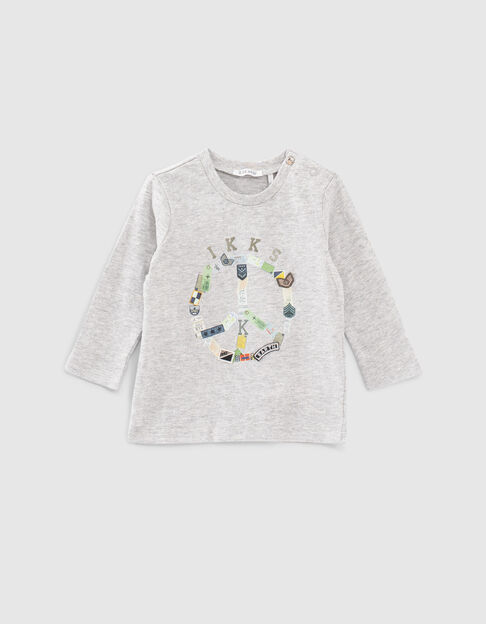 Baby boys’ grey aviator badges and images T-shirt 