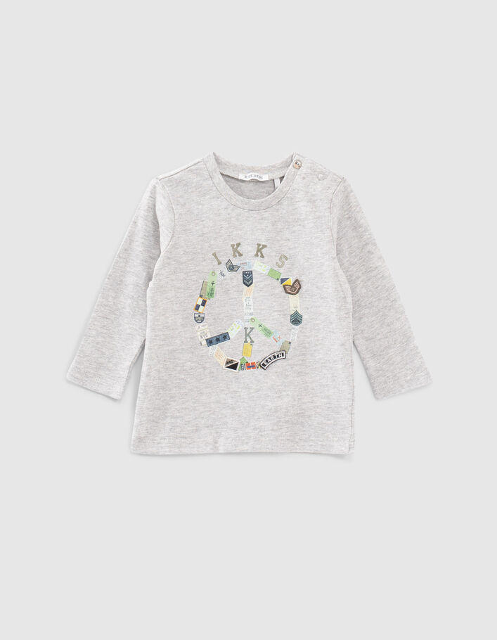 Baby boys’ grey aviator badges and images Tshirt