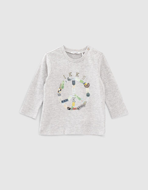 Camiseta gris motivos e insignias aviadores bebé niño 