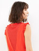 Rotes T-Shirt mit A la plage-Stickerei und Spitze I.Code-4