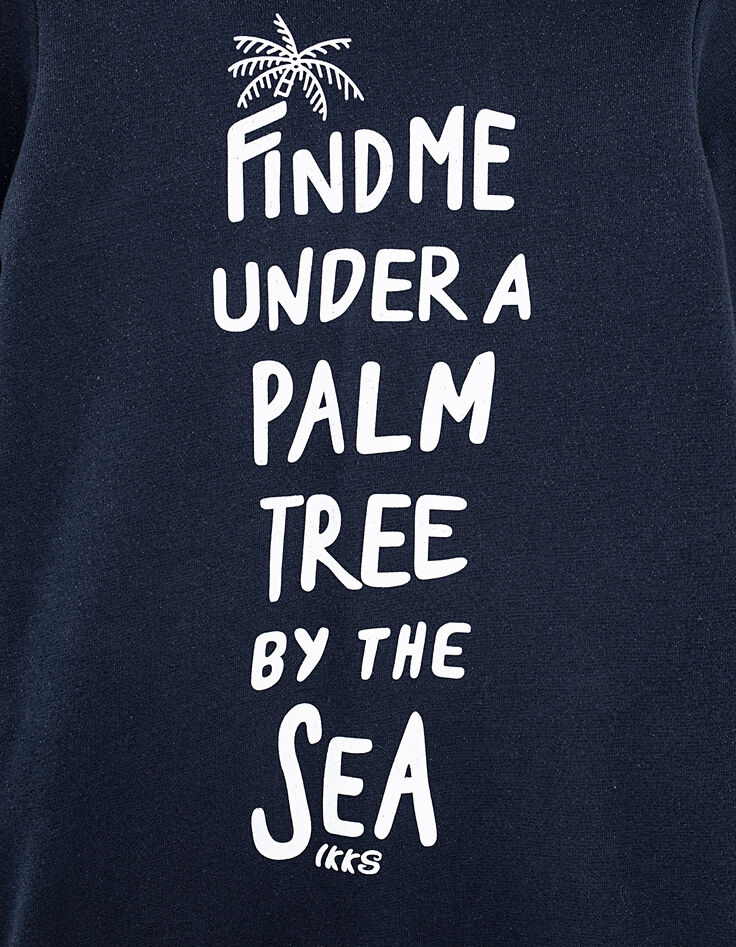 Girls’ navy slogan glitter sweatshirt dress-3