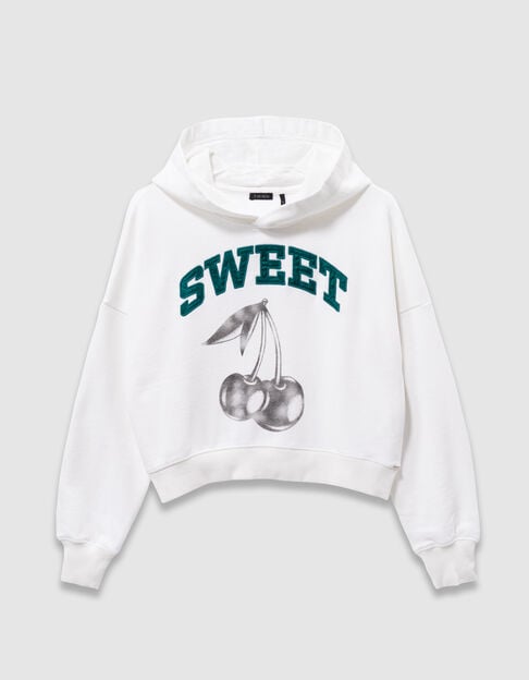 Witte hoodie tekstborduursel meisjes - IKKS