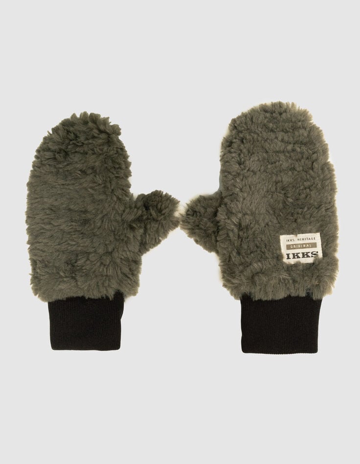 Khaki Jungen-Sherpahandschuhe-1