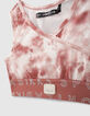 Girls’ ecru sport T-shirt with tie-dye bra top-8
