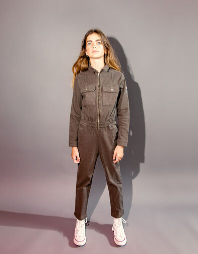 Girls&rsquo; bronze jumpsuit with chevrons on sleeve - IKKS