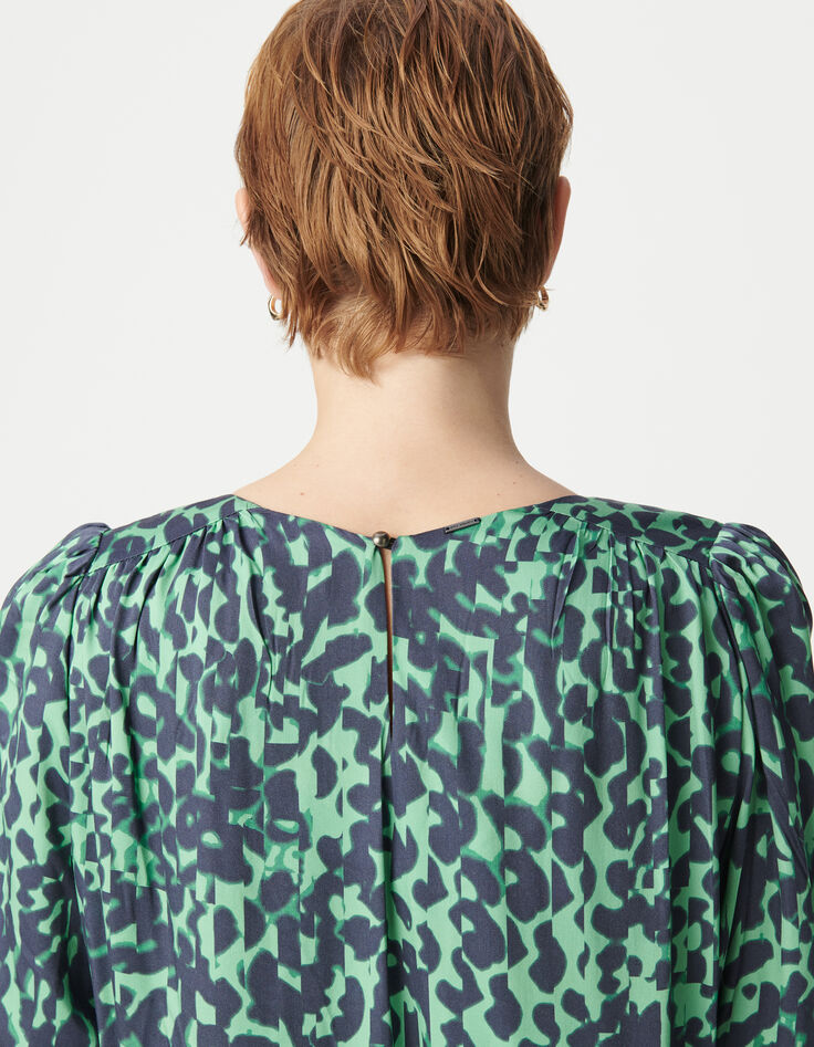 Green dress LENZING™ ECOVERO™ camouflage Women-5
