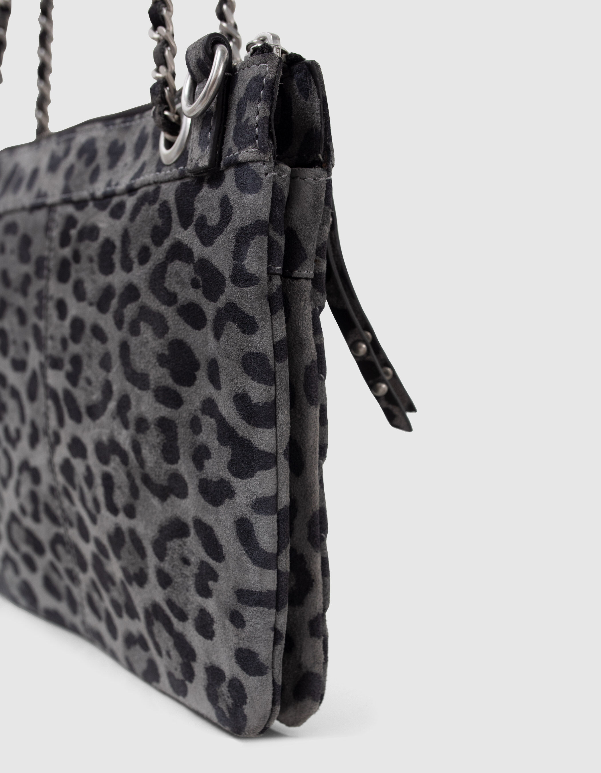 Sac pochette 1440 Reporter gris motif l opard Femme