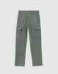 Pantalon BATTLE kaki poche zippée garçon-2