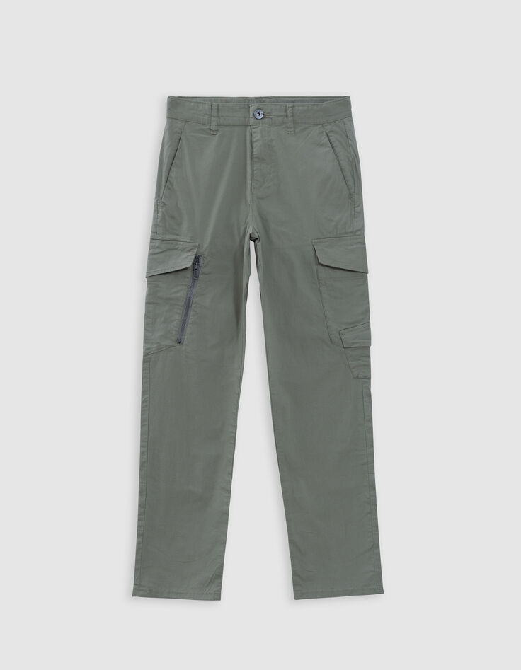Pantalon BATTLE kaki poche zippée garçon-2