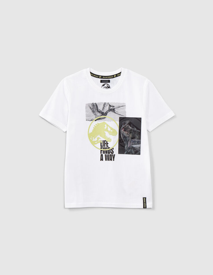 Boys&rsquo; white T-shirt with lenticular JURASSIC WORLD image-3