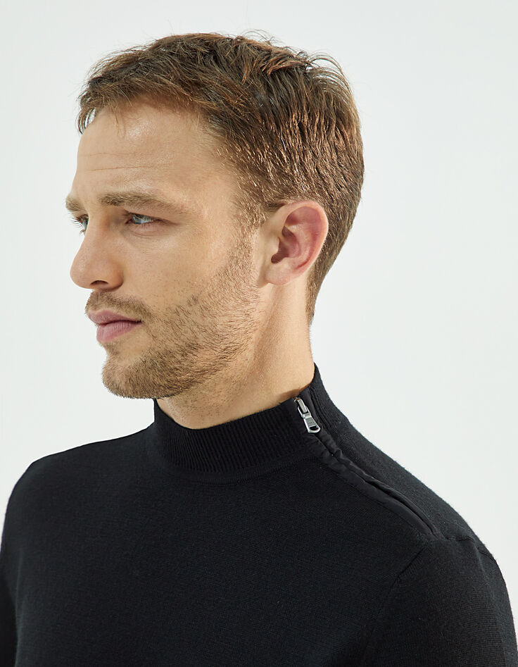 Pull noir camionneur tricot à zip IKKS BETTER Homme-4 Pull noir camionneur tricot à zip IKKS BETTER Homme-4