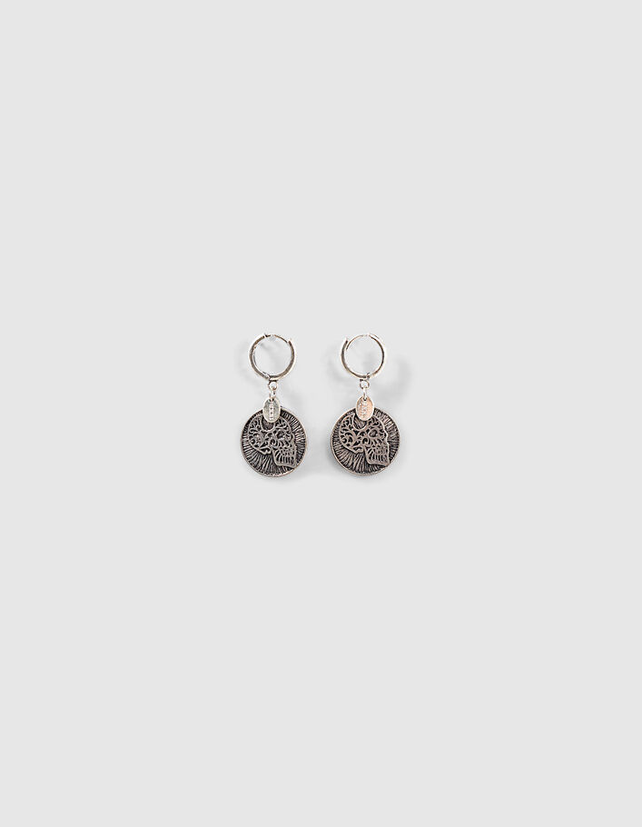 Women’s hoop earrings with skeleton medallion - IKKS
