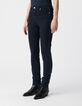 Women's slim dark blue chain back jeans-2