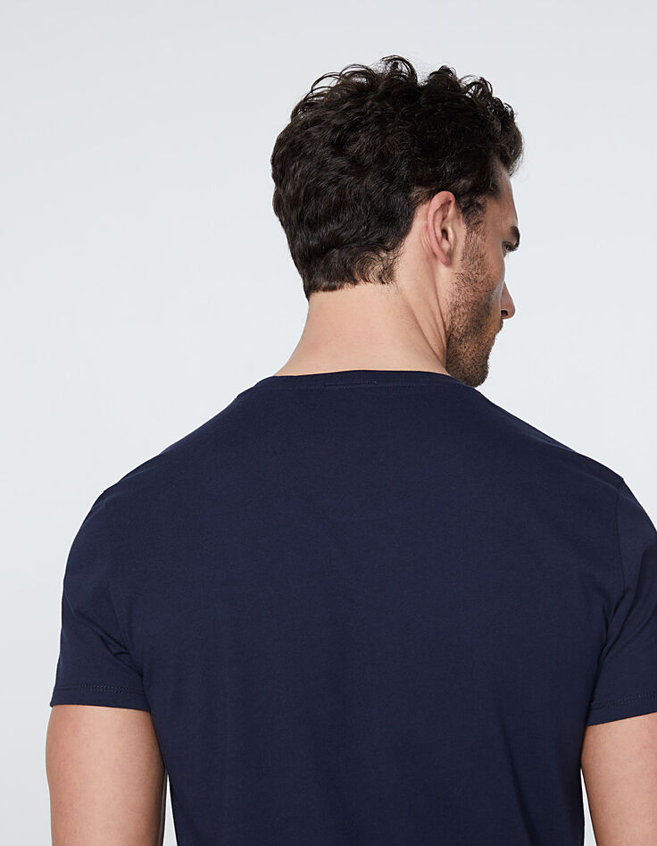 Tee-shirt marine avec photo Cyclades Homme-5