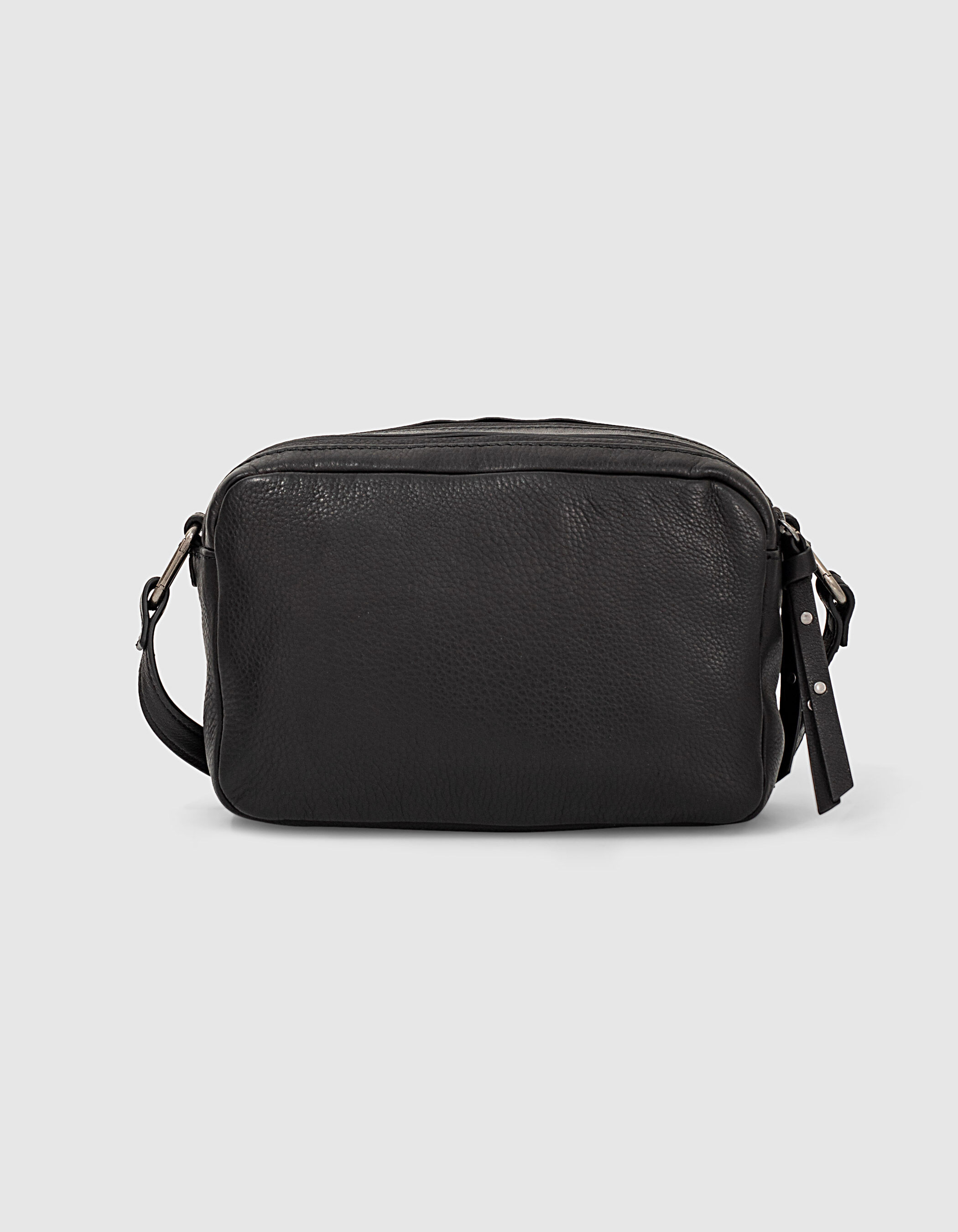 Sac pochette The Messenger en cuir noir cloute femme IKKS