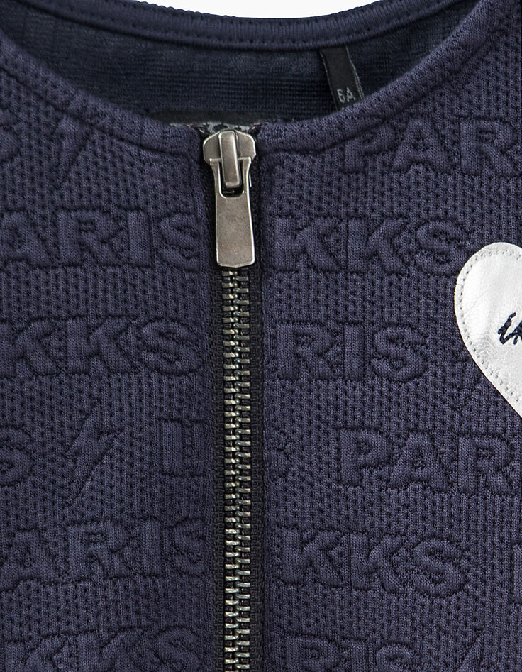 Vestido navy de punto en relieve IKKS PARIS niña-4