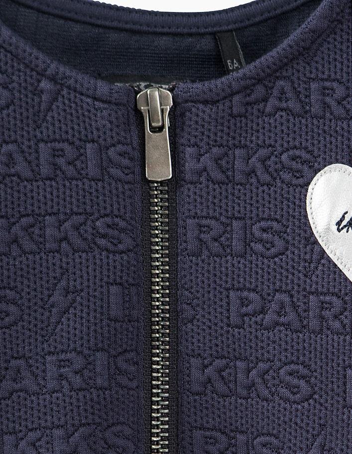 Girls’ navy IKKS PARIS embossed knit dress - IKKS