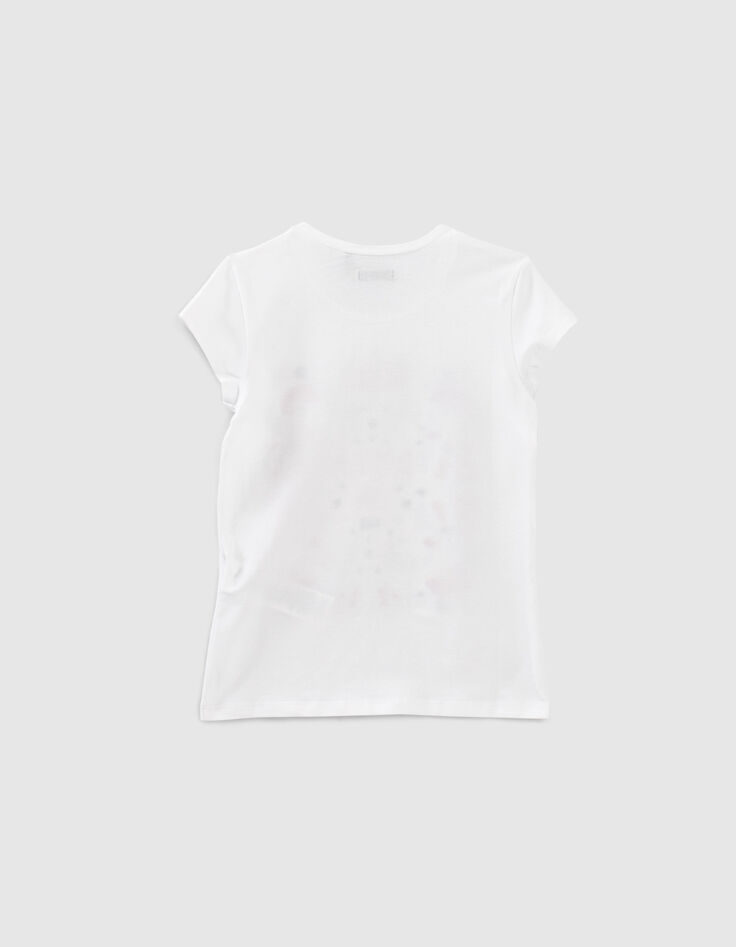 Girls’ optic white Paisley image T-shirt-3