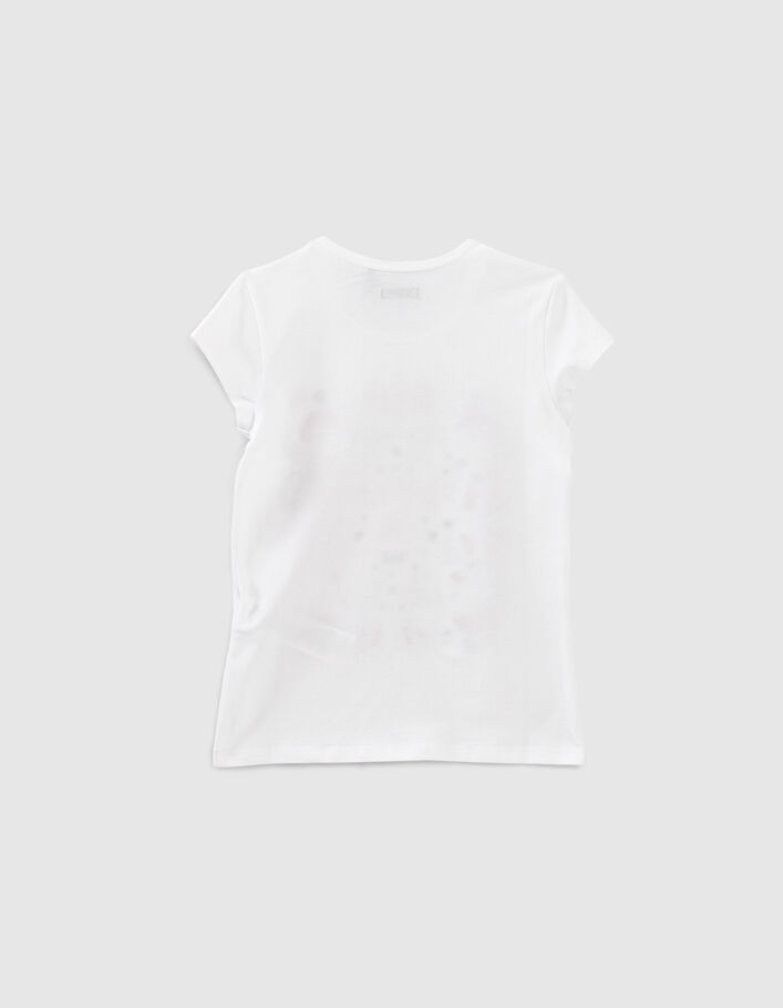 T-shirt blanc optique visuel cachemire couleur fille - IKKS