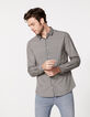 Chemise SLIM noire à motif moucharabieh Homme-2