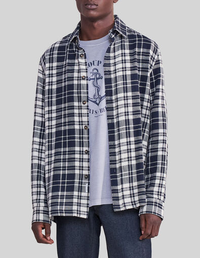 Surchemise REGULAR marine motif carreaux Homme - IKKS