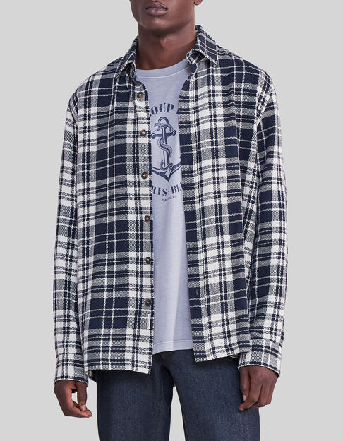 Men’s navy check REGULAR overshirt - IKKS