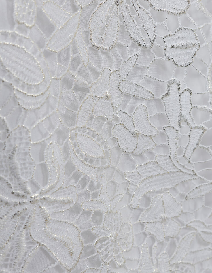 &Auml;rmelloses wei&szlig;es Spitzentop Damen-6