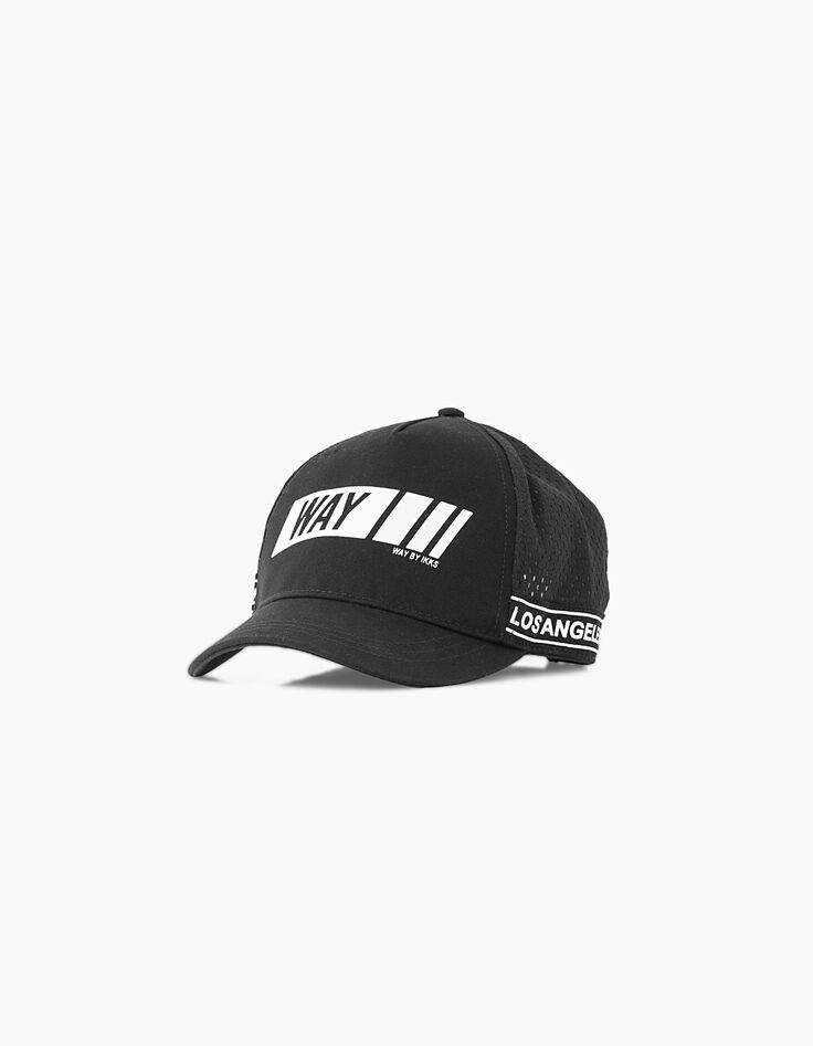 Gorra negra con logo WAY blanco niño -2