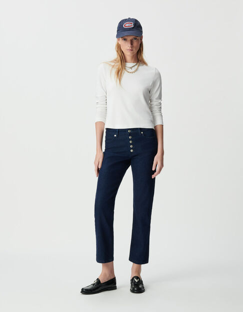 Jean droit brut boutons apparents Janis Femme - IKKS