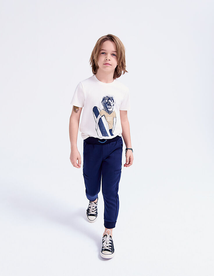 Jogging navy tech fleece con bandas laterales niño -5 Jogging navy tech fleece con bandas laterales niño -5