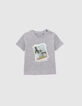 T-shirt gris visuel lenticulaire percussion bébé garçon-1