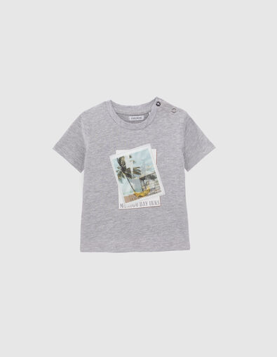 T-shirt gris visuel lenticulaire percussion bébé garçon - IKKS