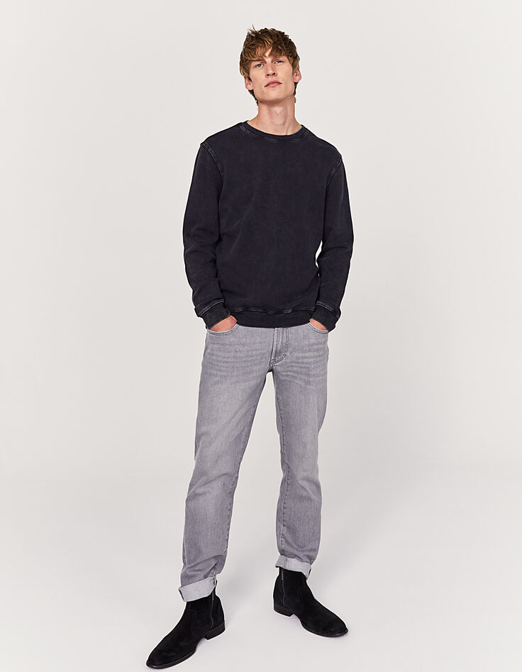 Men’s black faded sweatshirt fabric sweatshirt-6