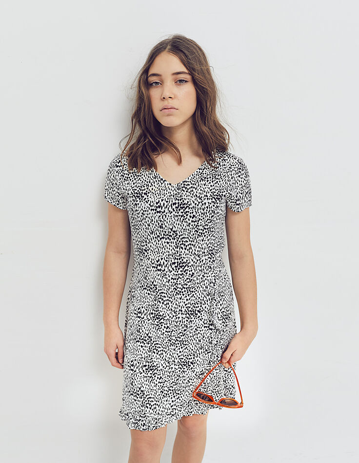 Robe blanc cass&eacute; Ecovero&reg; imprim&eacute; c&oelig;urs fille-6