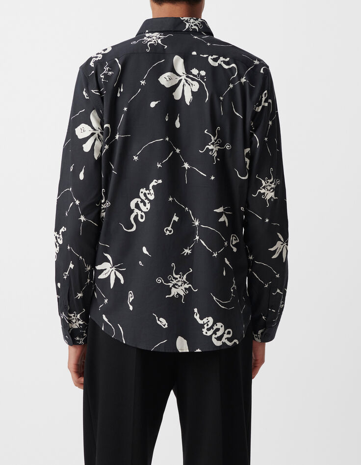 Men&rsquo;s black REGULAR shirt with star print-3