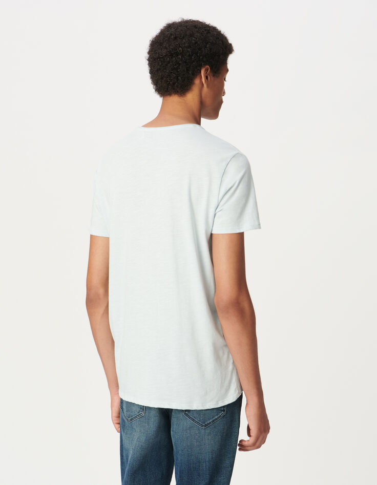 T-shirt L'Essentiel ciel coton bio encolure V Homme-3