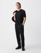 Polo negro punto calado fantasía hombre-1