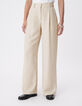 Pantalon de tailleur beige motif rayures tennis Femme-3