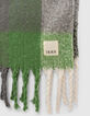 Women’s green-toned check fluffy scarf-2