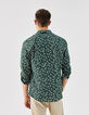 Chemise SLIM verte bio imprimé petites feuilles Homme-3